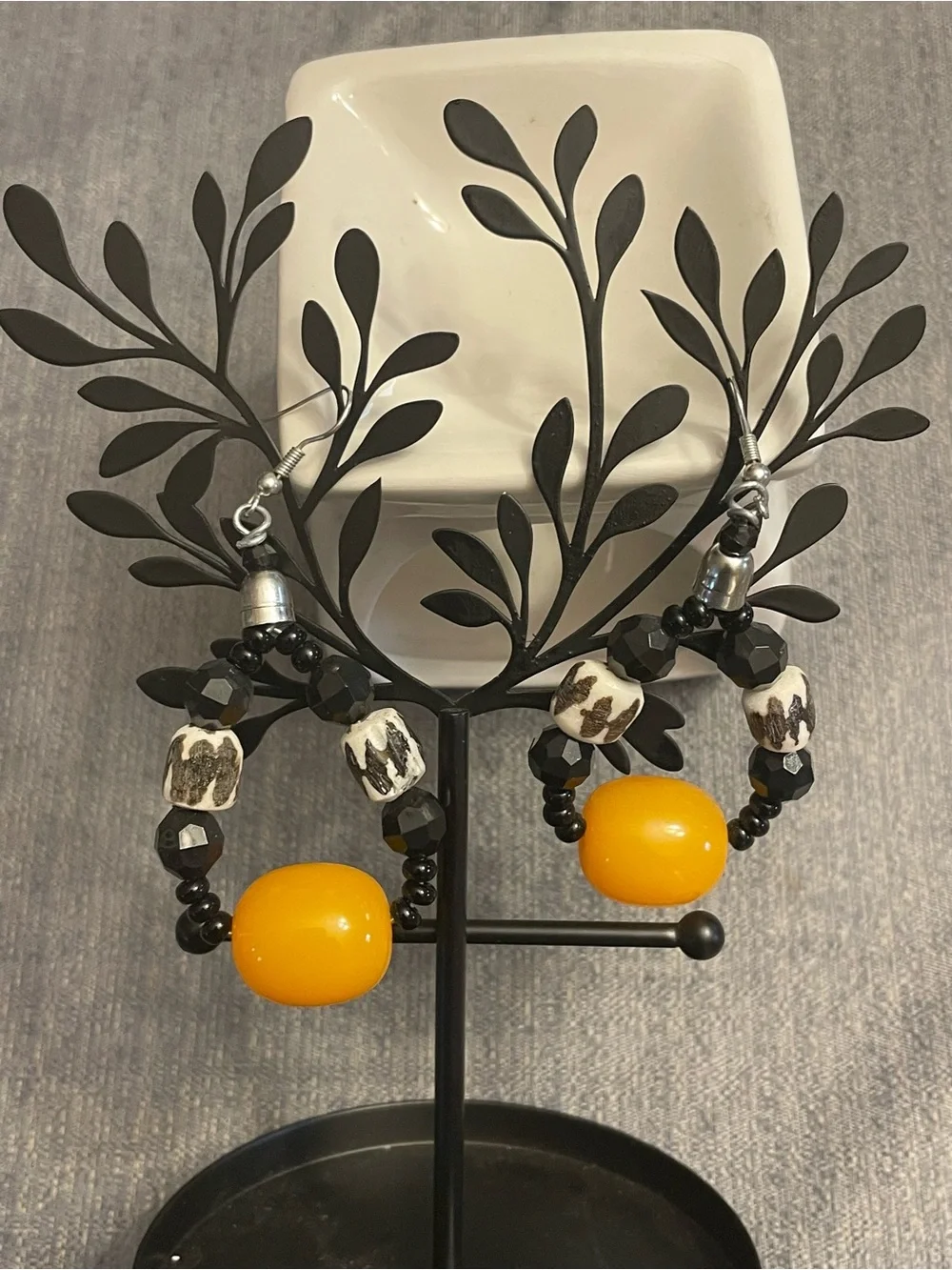 Bold Yellow Handcrafted Dangle Earrings